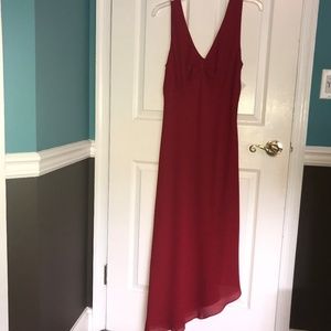 Red Asymmetrical Evening Dress